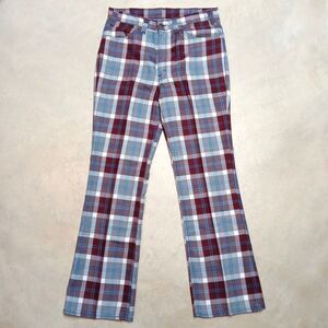 Vintage 1960s/70s Levi’s Plaid Pants Fits 32x32 Bootcut Flare Bell-Bottoms Golf